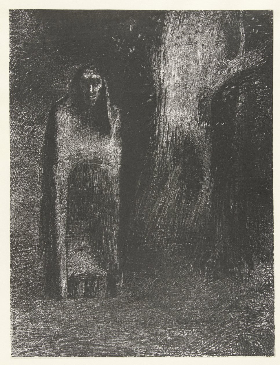 一个人在夜景中变得孤独 夜景中的人物接龙 La Nuit（系列名称） 夜晚（系列名） 作者 奥迪隆·雷顿（Odilon Redon）