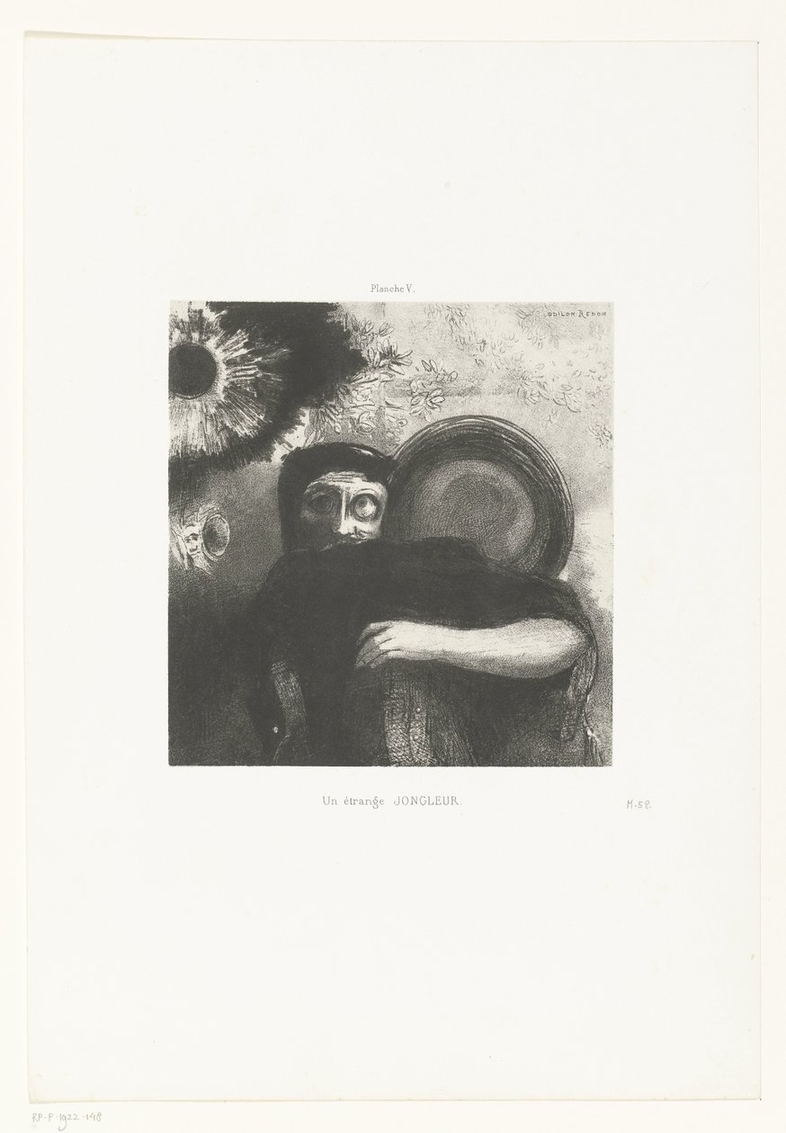 奇怪的戏法师
Un étrange JONGLEUR（标题见实物） 作者 奥迪隆·雷顿（Odilon Redon）