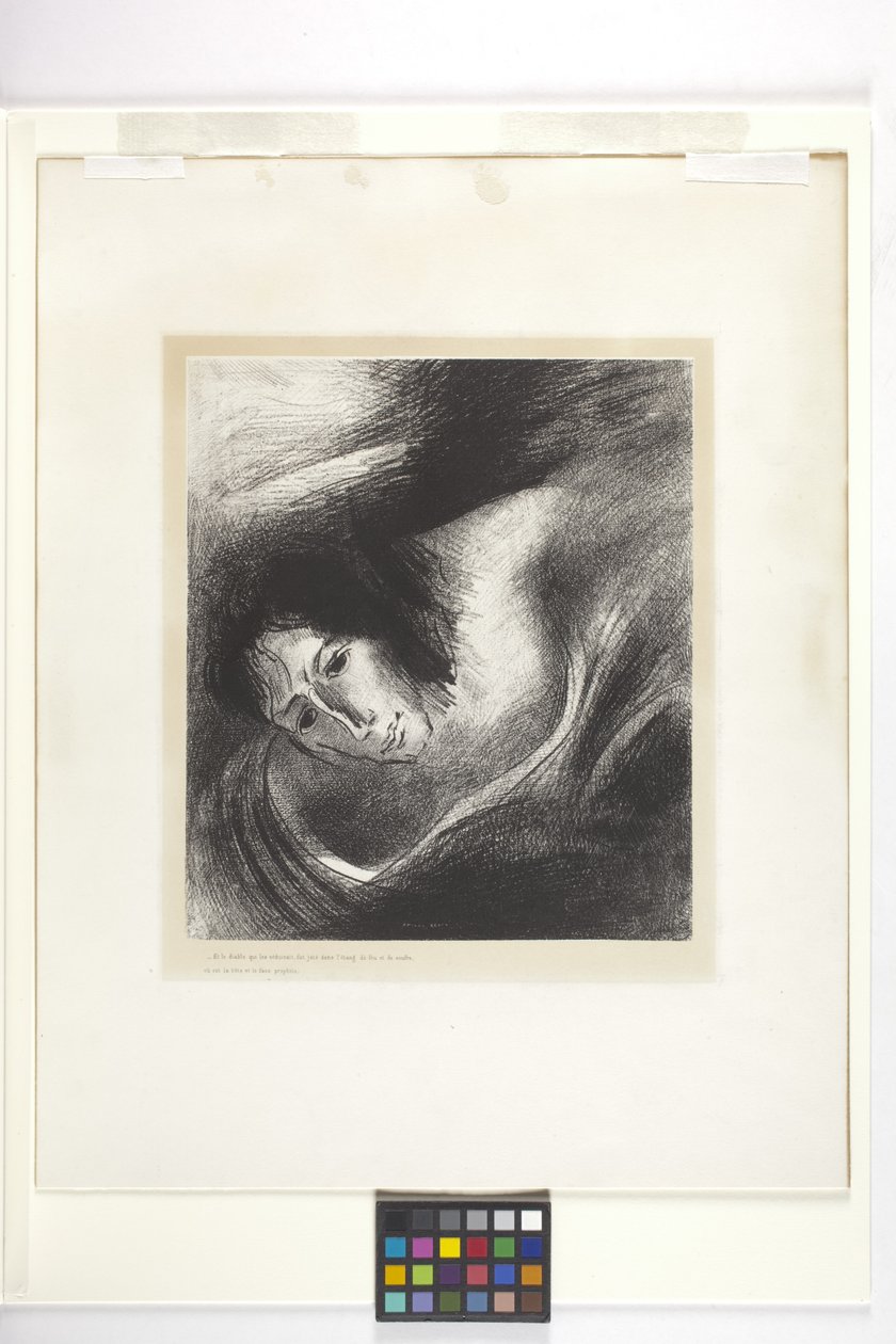 和引诱他们的魔鬼（中国贴花纸版画） 作者 奥迪隆·雷顿（Odilon Redon）