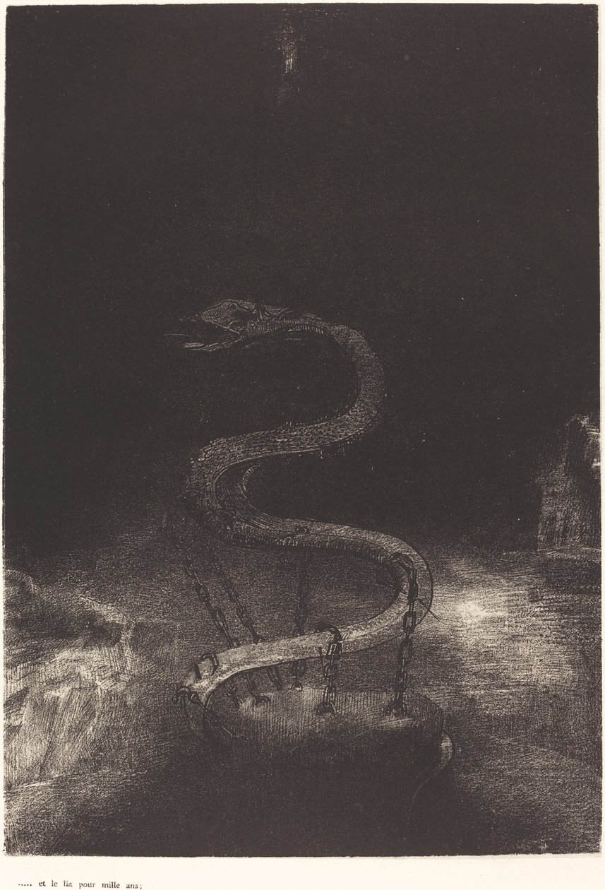 捆绑他一千年。 作者 奥迪隆·雷顿（Odilon Redon）