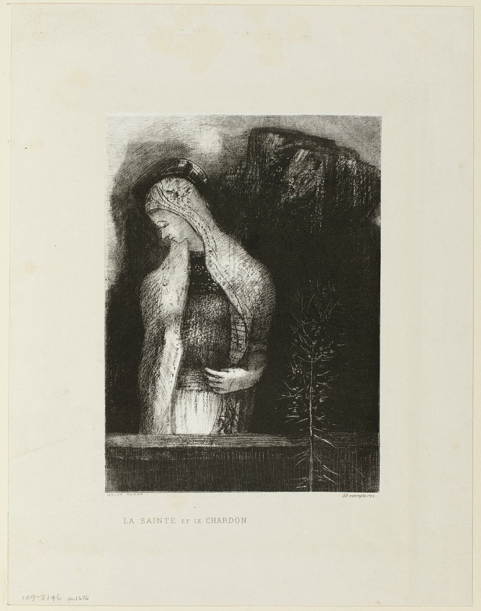 女圣徒和蓟草 作者 奥迪隆·雷顿（Odilon Redon）