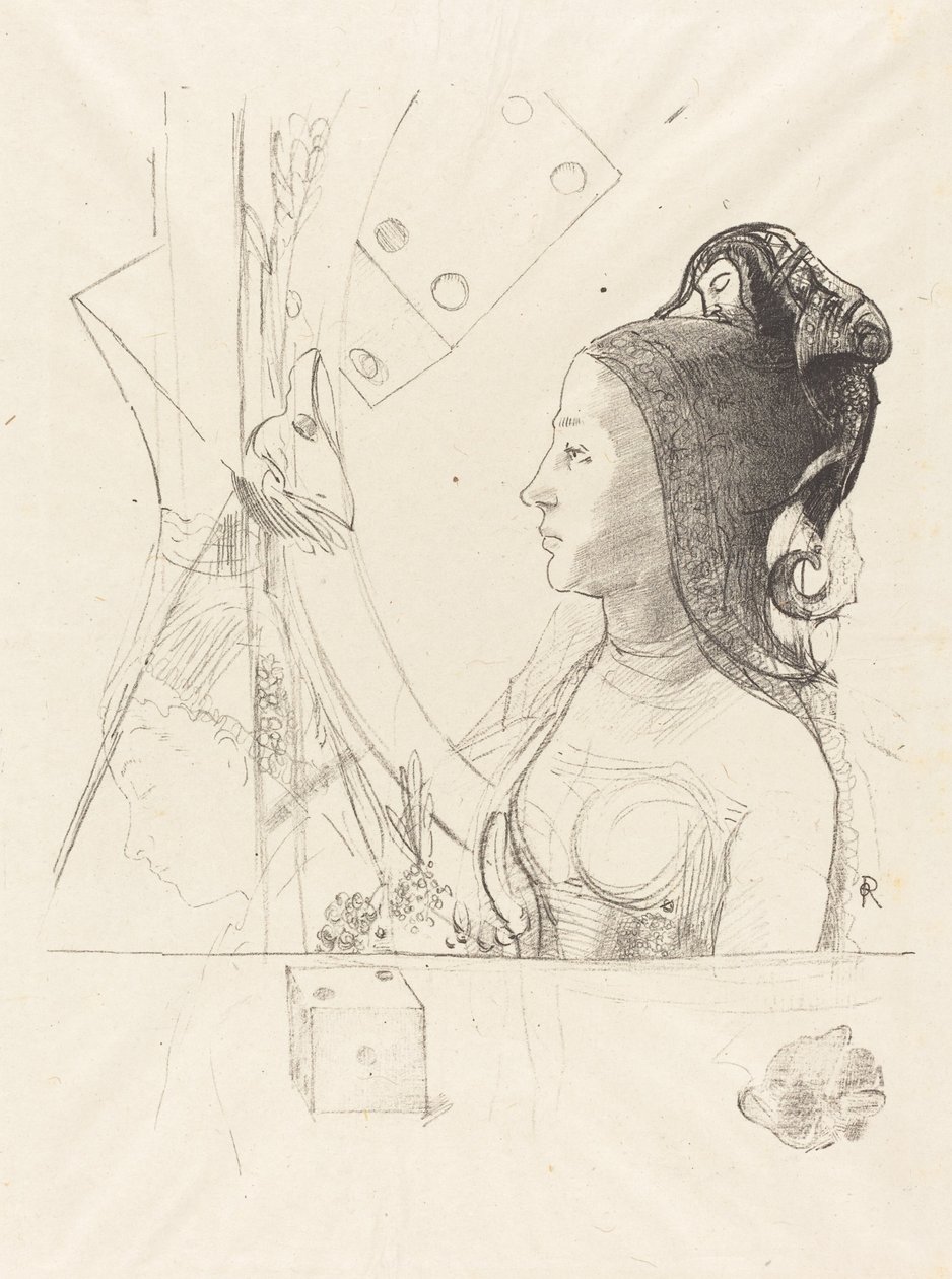 一个女人的形象》（Femme de Profil）。 作者 奥迪隆·雷顿（Odilon Redon）