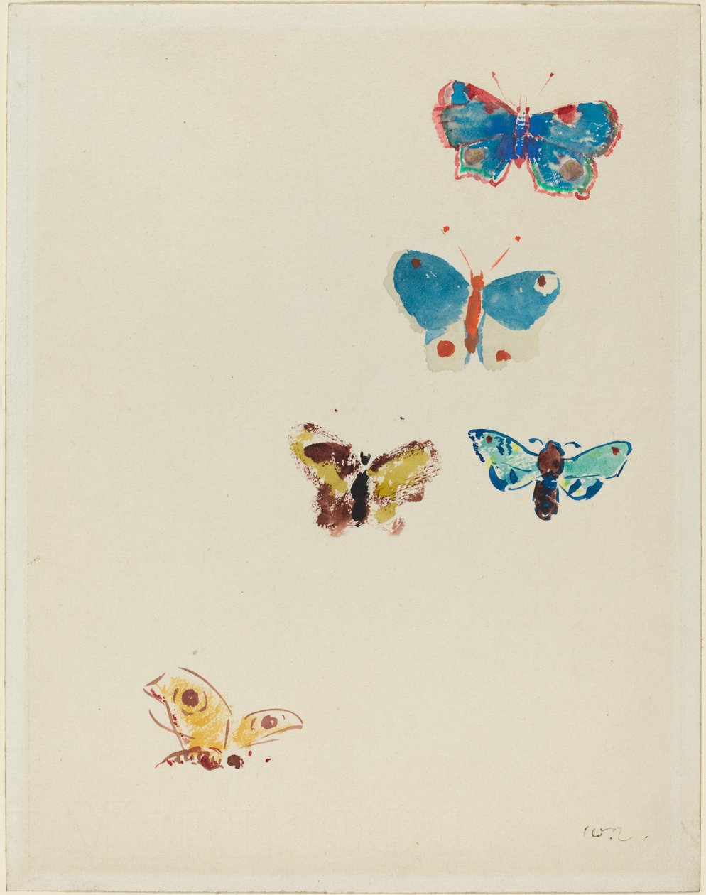 五只蝴蝶 作者 奥迪隆·雷顿（Odilon Redon）