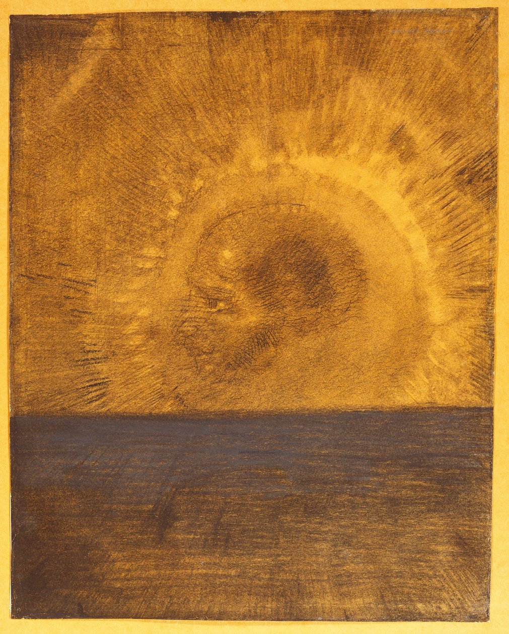 浮头，约1885年 作者 奥迪隆·雷顿（Odilon Redon）