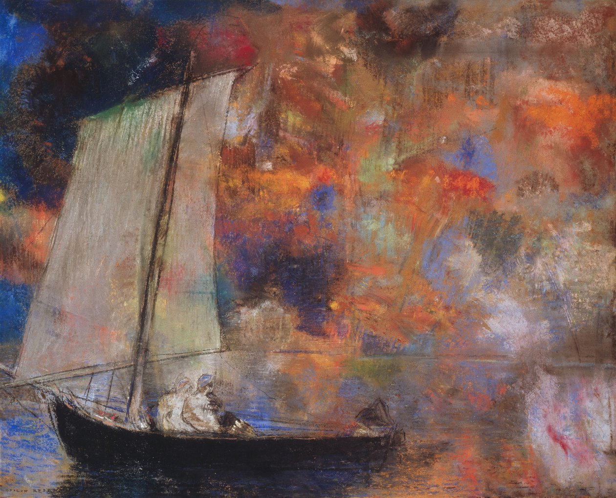 花云，c.1903（纸上粉彩） 作者 奥迪隆·雷顿（Odilon Redon）