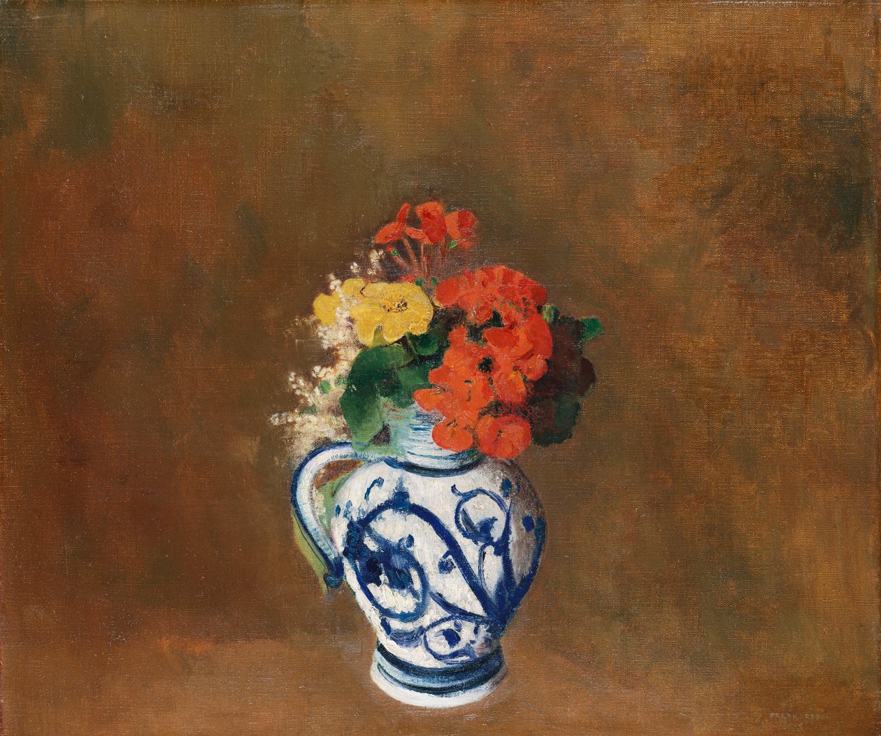 花瓶中的花朵，约1900年 作者 奥迪隆·雷顿（Odilon Redon）