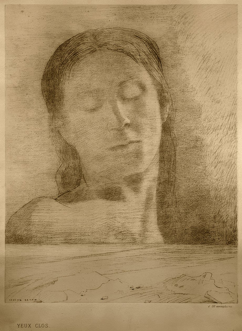 闭上眼睛 作者 奥迪隆·雷顿（Odilon Redon）