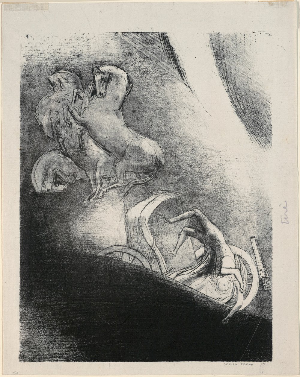 他一头栽进深渊，第 17 版，共 24 页 作者 奥迪隆·雷顿（Odilon Redon）