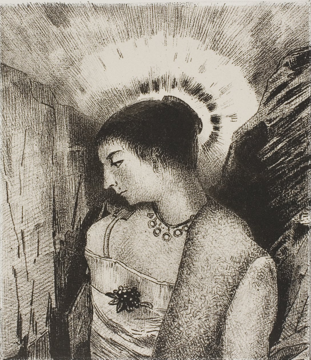这里是善良的女神，伊达依山之母，图版 15，共 24 幅 作者 奥迪隆·雷顿（Odilon Redon）