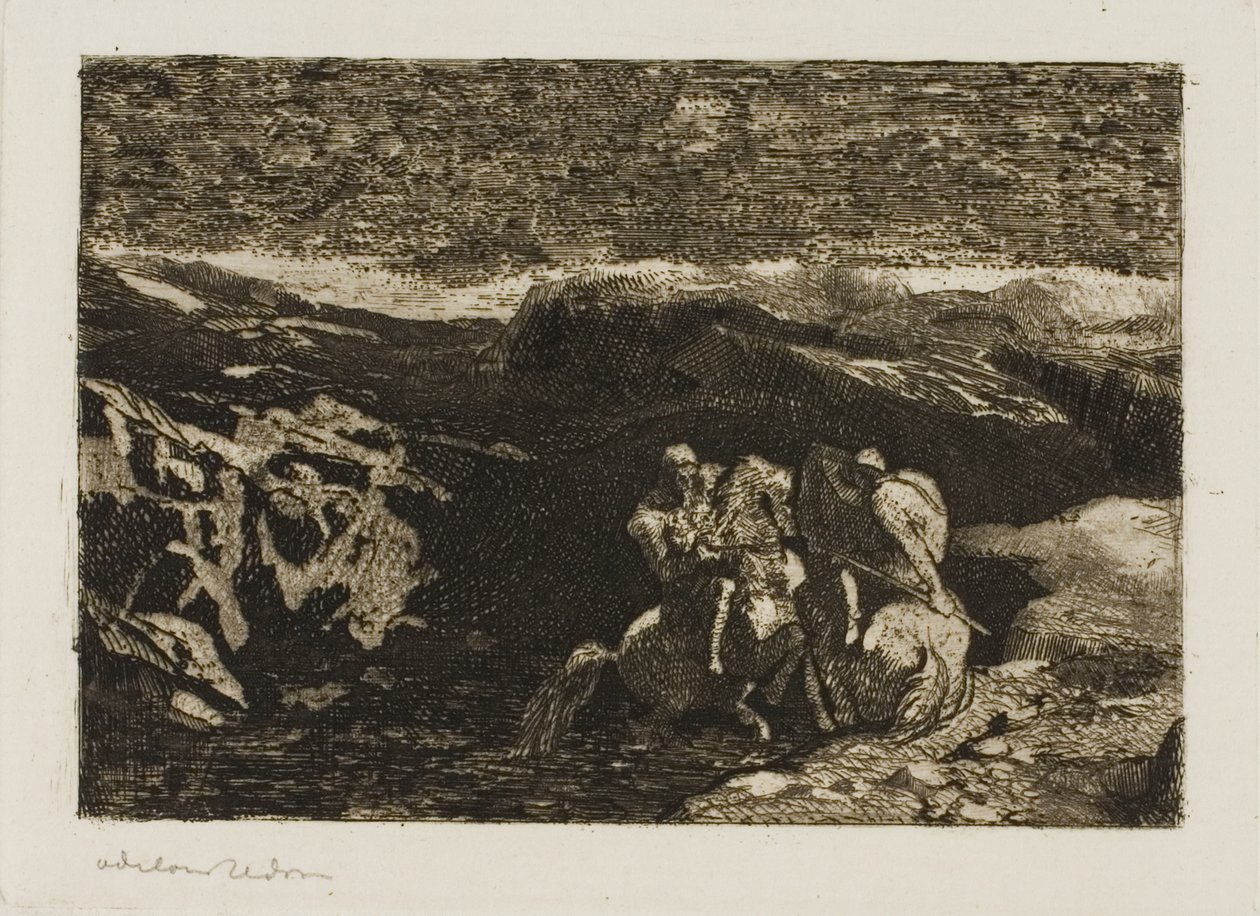 战斗中的骑士 作者 奥迪隆·雷顿（Odilon Redon）