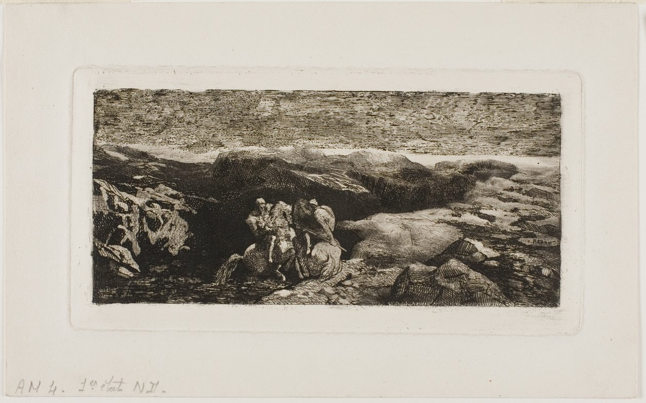战斗中的骑士 作者 奥迪隆·雷顿（Odilon Redon）