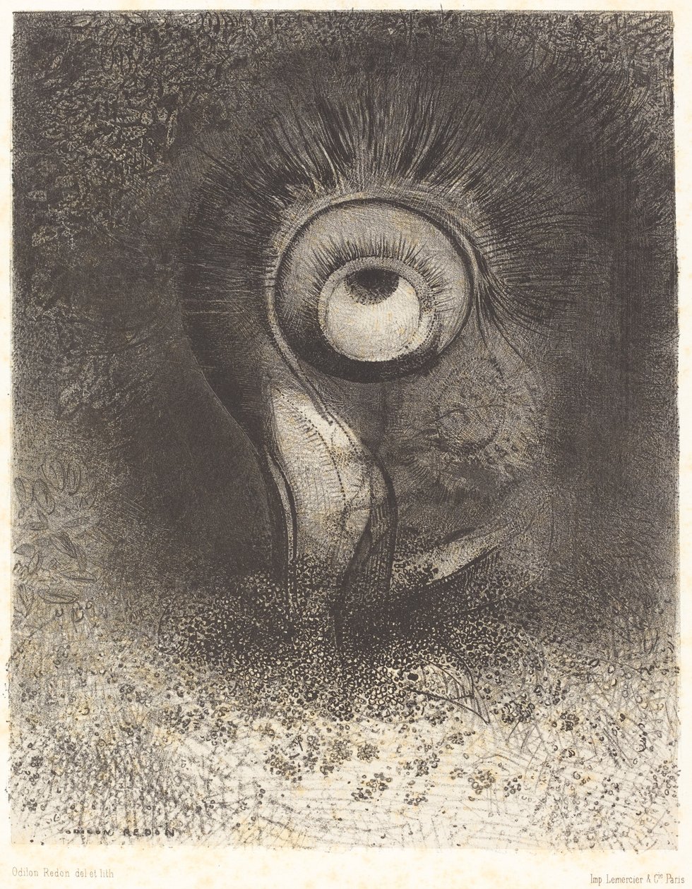 也许是在花丛中尝试的第一个幻象。 作者 奥迪隆·雷顿（Odilon Redon）