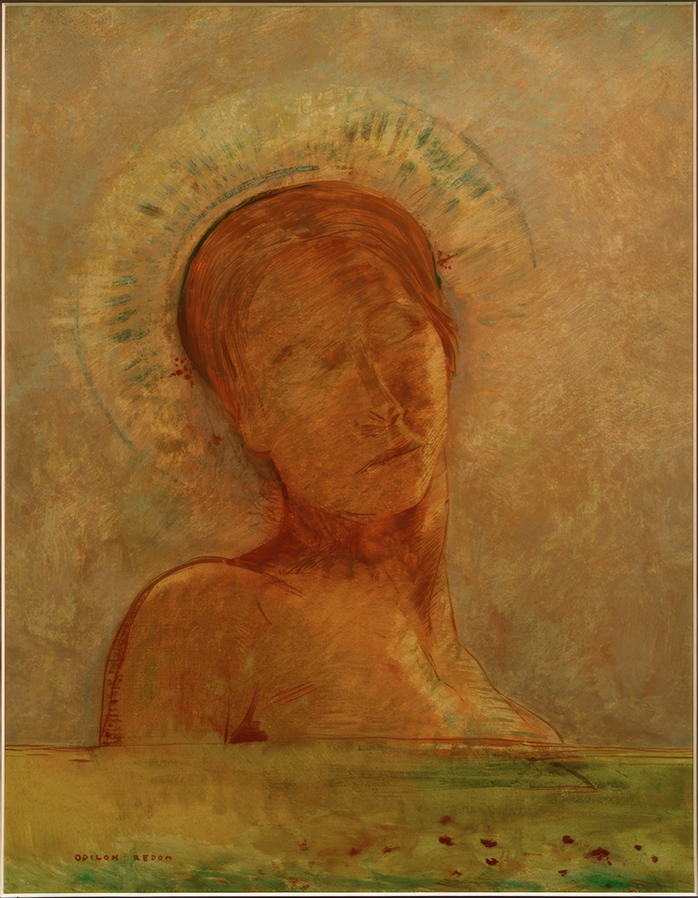 在天空中（闭上眼睛） 作者 奥迪隆·雷顿（Odilon Redon）