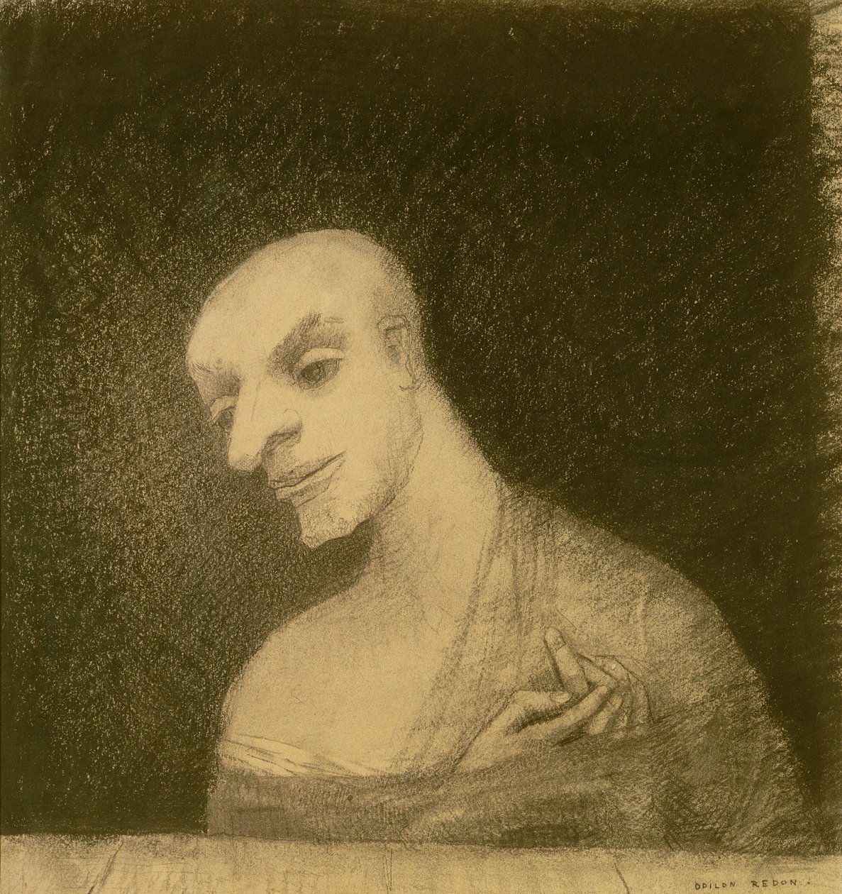 虚构图，c.1881（纸上的粉笔和木炭） 作者 奥迪隆·雷顿（Odilon Redon）