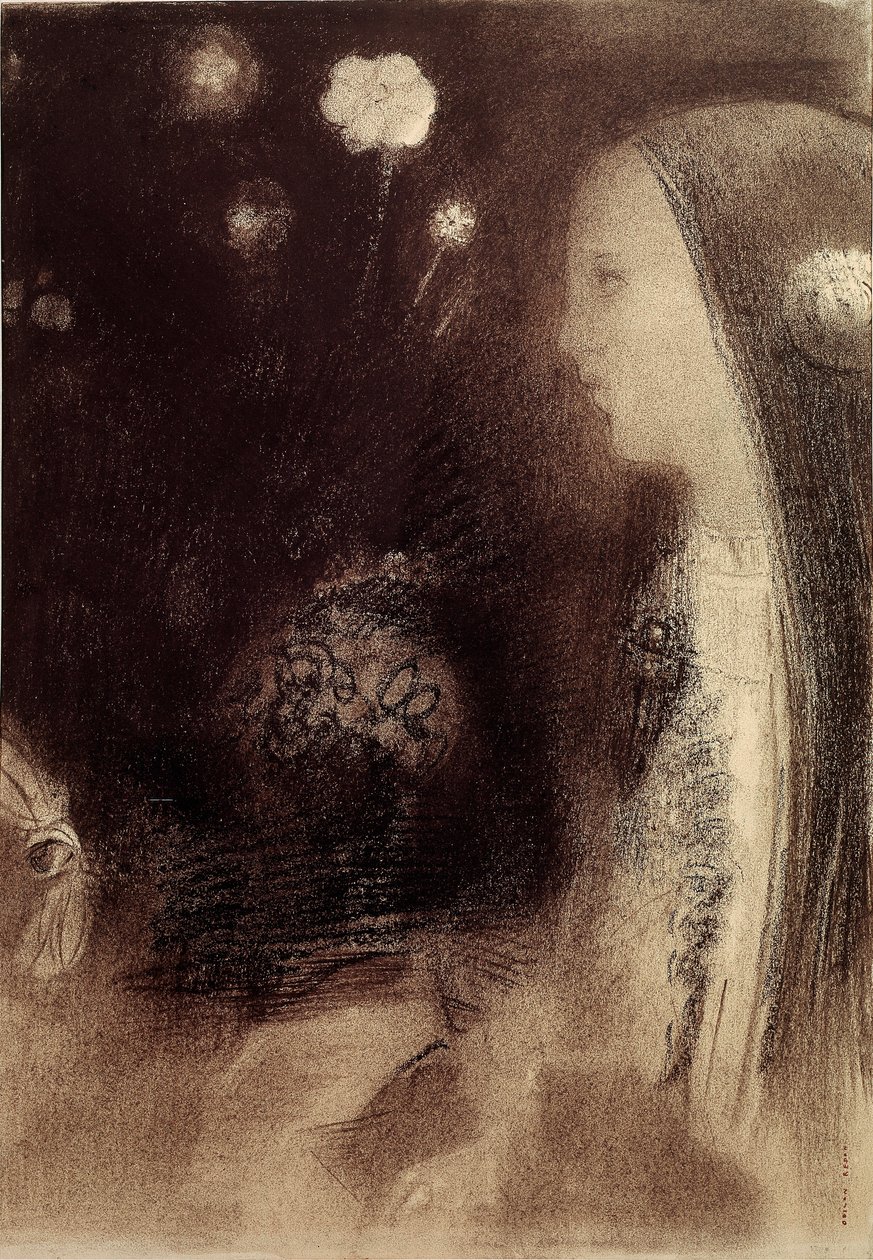 在梦中雕刻 Odilon Redon (1840-1916) 1879 年巴黎，私人收藏 作者 奥迪隆·雷顿（Odilon Redon）