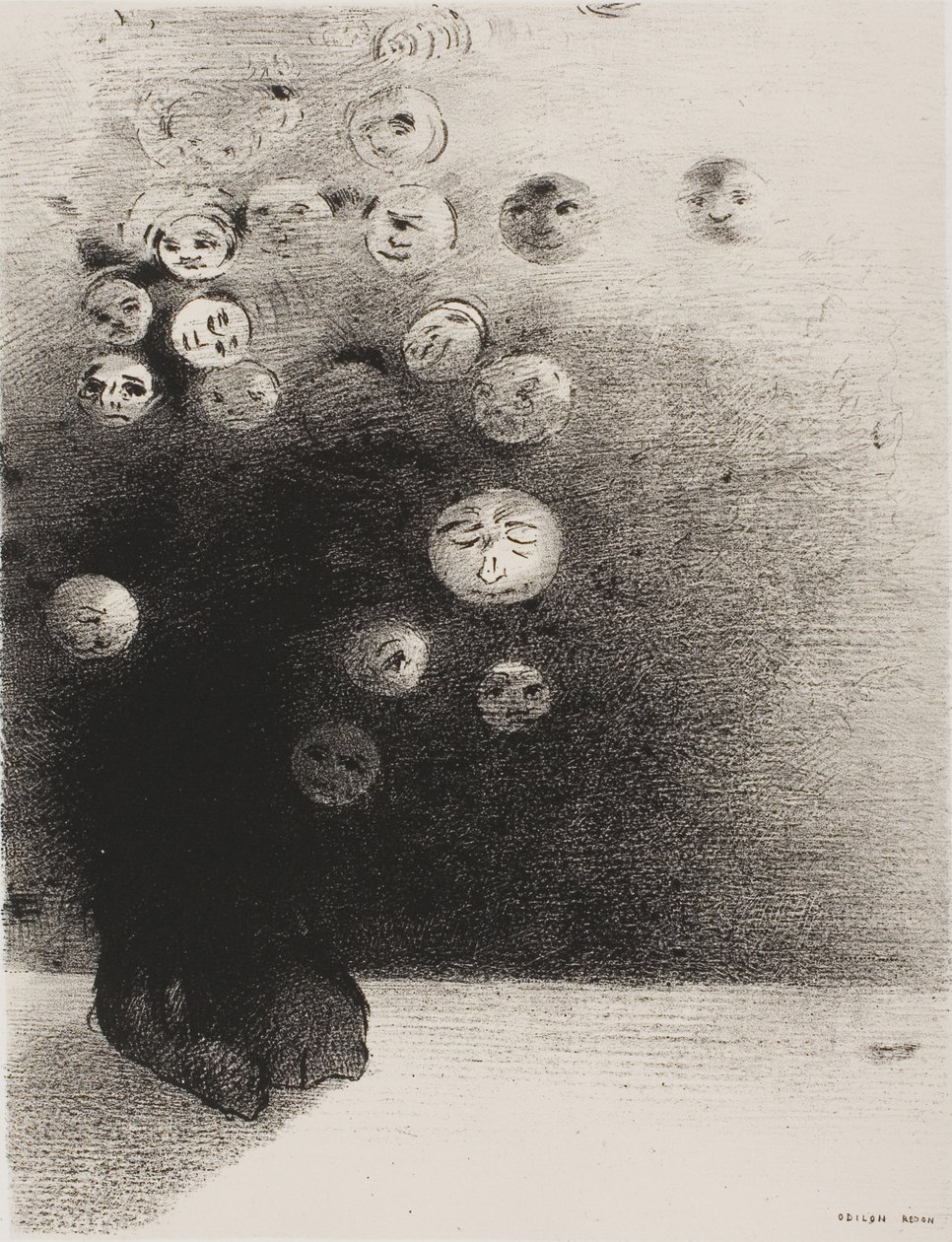 难道没有一个看不见的世界》，选自《陪审员 作者 奥迪隆·雷顿（Odilon Redon）