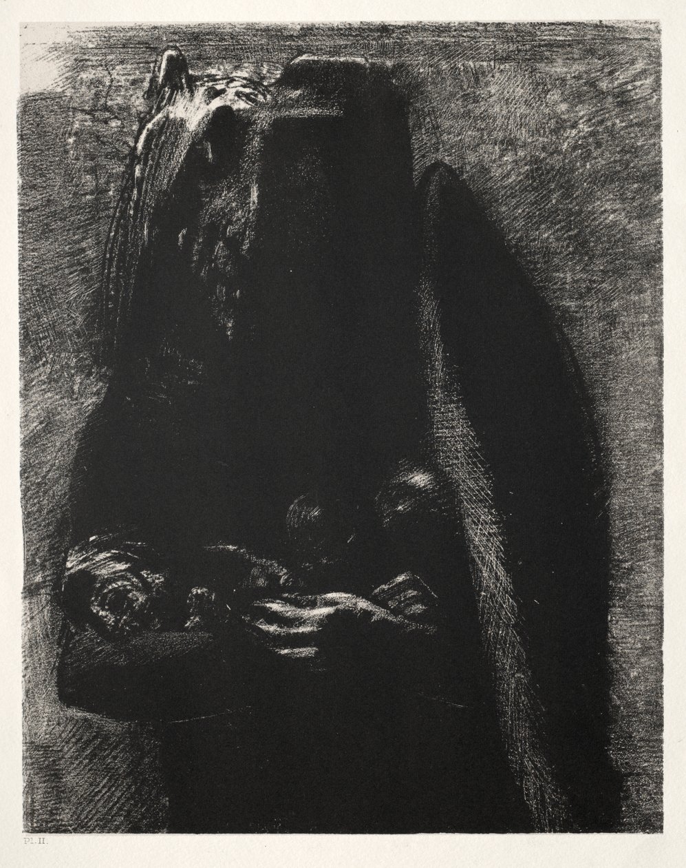 它是魔鬼，两只翅膀下带着七宗罪 作者 奥迪隆·雷顿（Odilon Redon）
