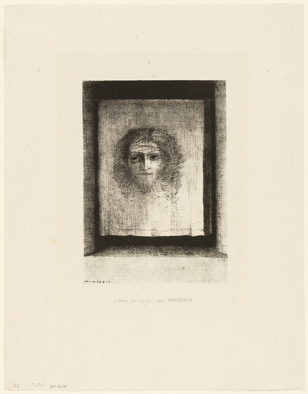 是面纱，是印记，第 1 版，共 6 版 作者 奥迪隆·雷顿（Odilon Redon）