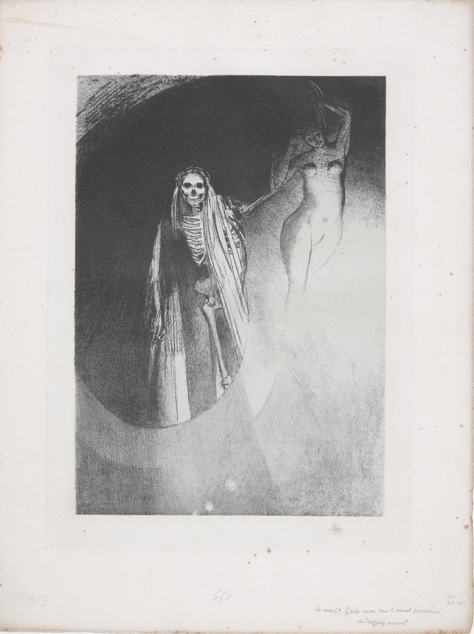 死亡："是我让你变得严肃；...... 作者 奥迪隆·雷顿（Odilon Redon）