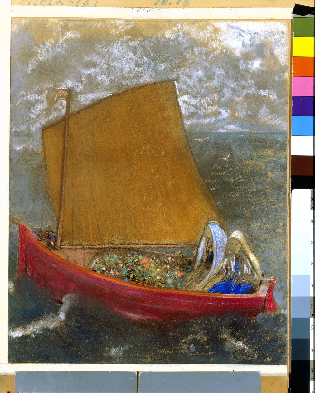 黄帆》，约 1905 年（纸上粉彩画） 作者 奥迪隆·雷顿（Odilon Redon）