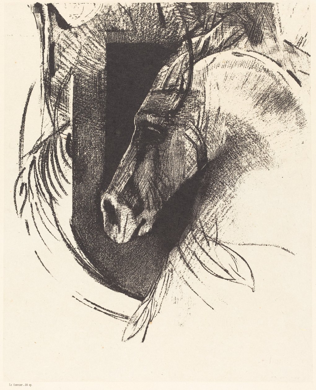 竞赛马》（Le Coursier） 作者 奥迪隆·雷顿（Odilon Redon）
