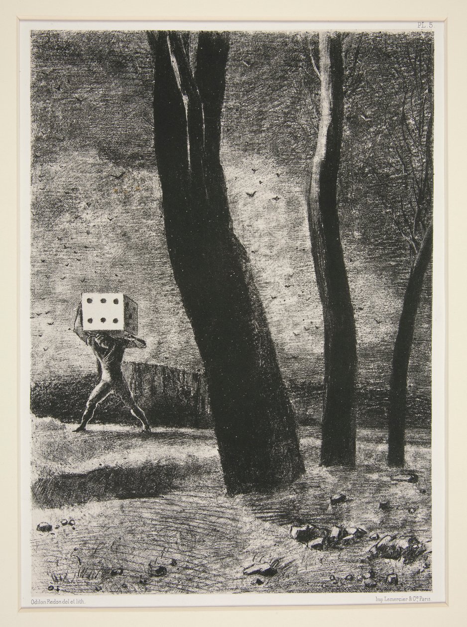 Le Joueur（《赌徒》），选自作品集 Dans le r?ve（《梦中》）。 作者 奥迪隆·雷顿（Odilon Redon）