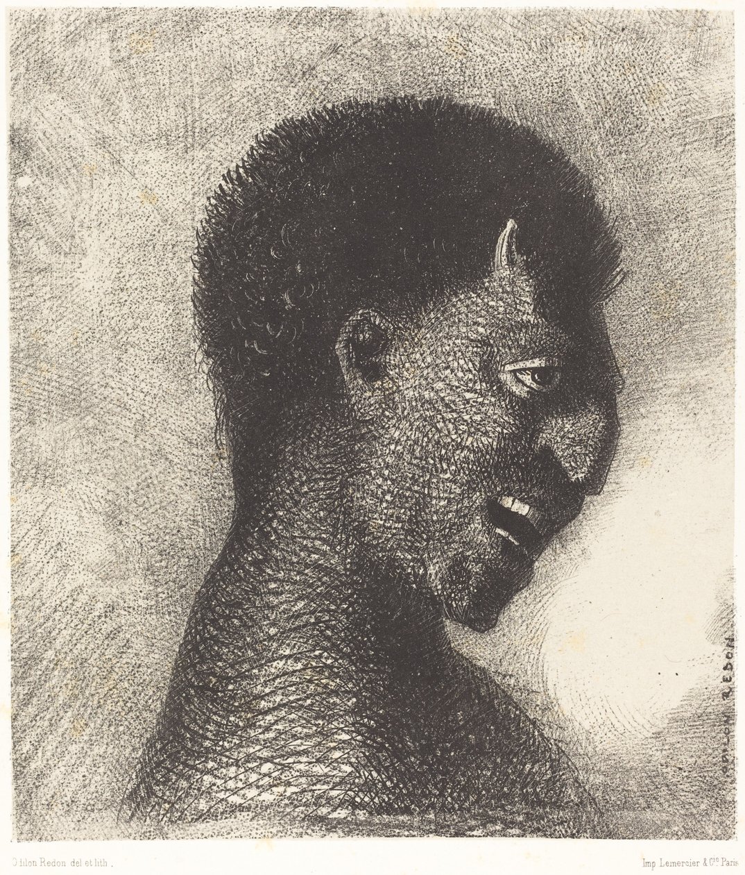 带着玩世不恭笑容的萨提尔 作者 奥迪隆·雷顿（Odilon Redon）