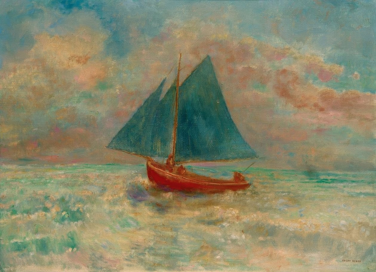 红船 作者 奥迪隆·雷顿（Odilon Redon）