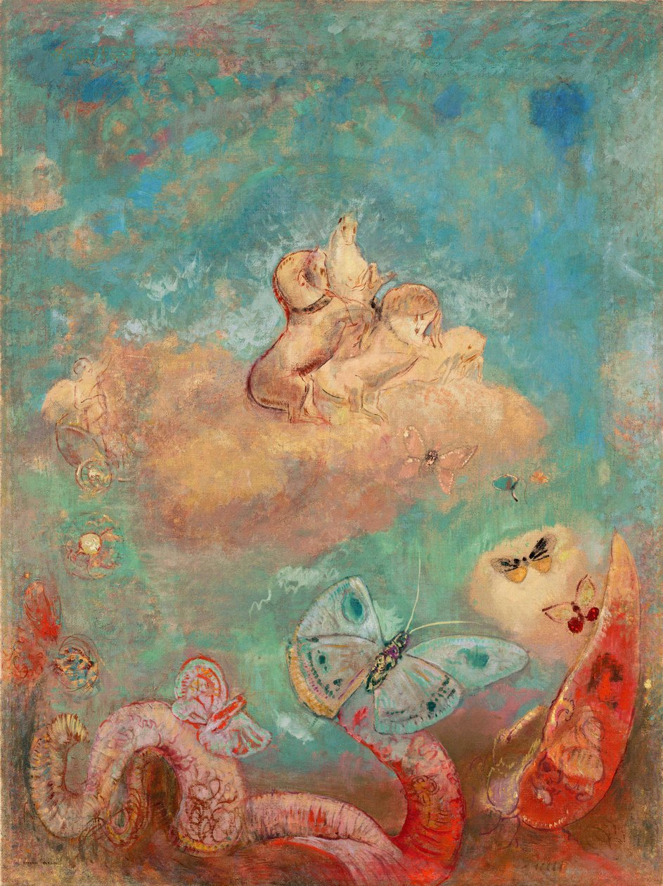 阿波罗的战车奥迪隆-雷东（1840-1916 年）的画作，布面油画，约 1912 年。法国艺术、20 世纪、象征主义、纳比斯。美国纽约现代艺术博物馆。 作者 奥迪隆·雷顿（Odilon Redon）