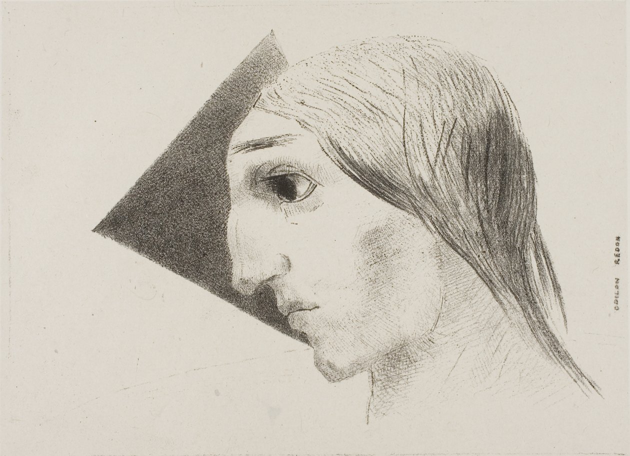 疯狂》，选自《致埃德加-坡》第六版 作者 奥迪隆·雷顿（Odilon Redon）