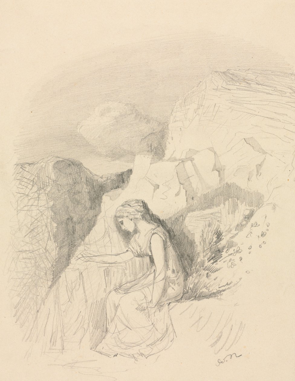 忧郁c。 1868年。 作者 奥迪隆·雷顿（Odilon Redon）