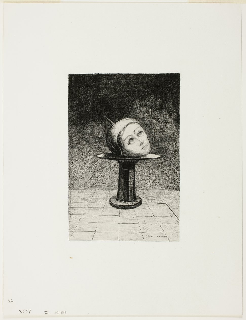 盘子上，《梦中》第十盘 作者 奥迪隆·雷顿（Odilon Redon）