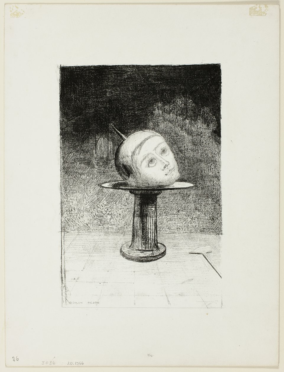 盘子上，《梦中》第十盘 作者 奥迪隆·雷顿（Odilon Redon）