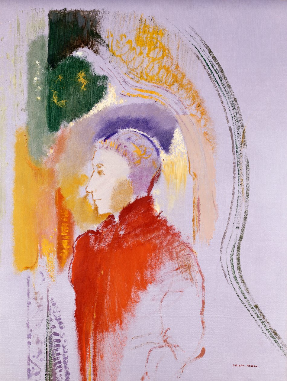 人员（船上的纸上油） 作者 奥迪隆·雷顿（Odilon Redon）