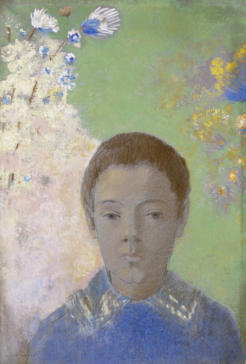 阿里·雷登（Ari Redon）肖像，约1898年 作者 奥迪隆·雷顿（Odilon Redon）