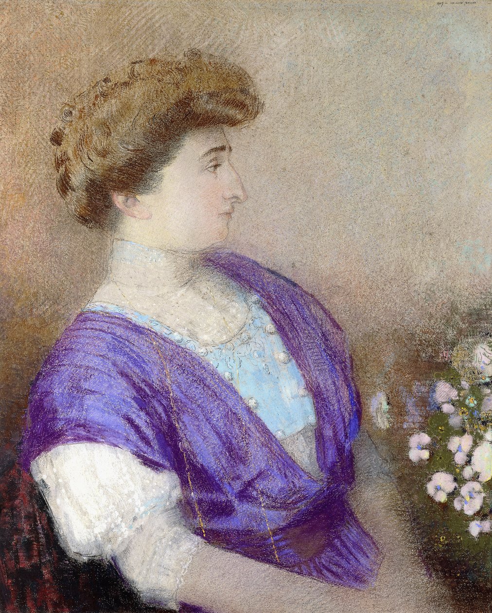 侯爵夫人戈内特（1907年） 作者 奥迪隆·雷顿（Odilon Redon）