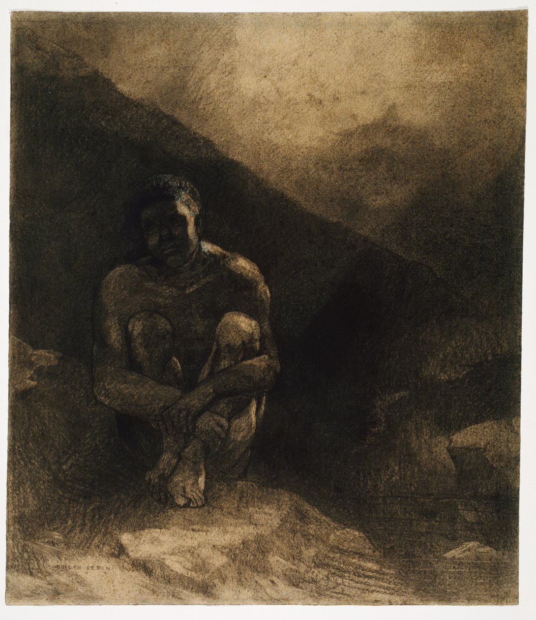 原始人 作者 奥迪隆·雷顿（Odilon Redon）