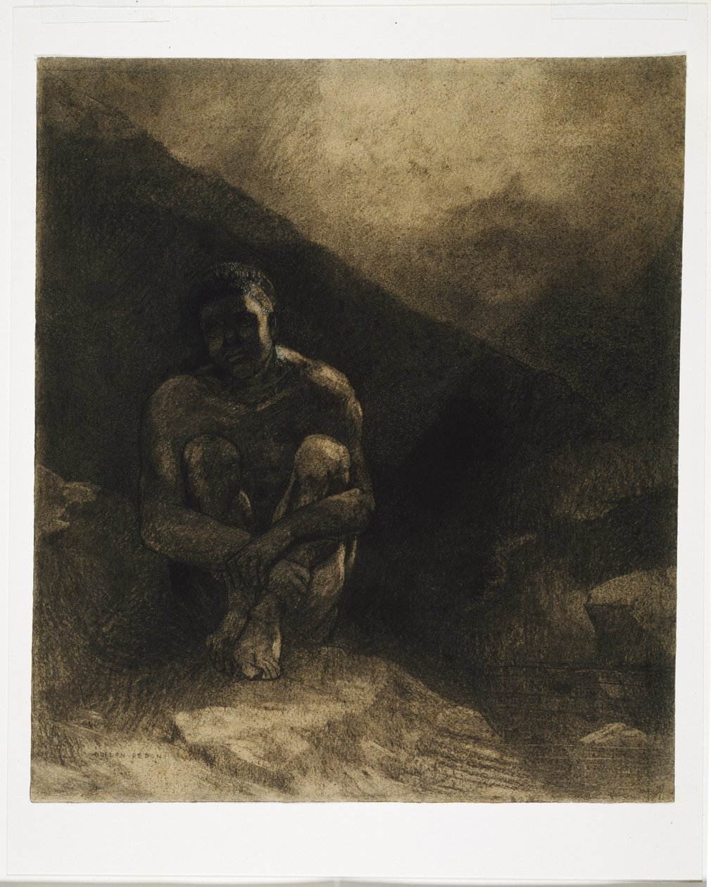 原始人，1872年 作者 奥迪隆·雷顿（Odilon Redon）
