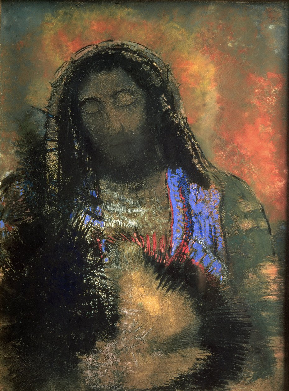 圣心，1910年（纸上粉彩） 作者 奥迪隆·雷顿（Odilon Redon）