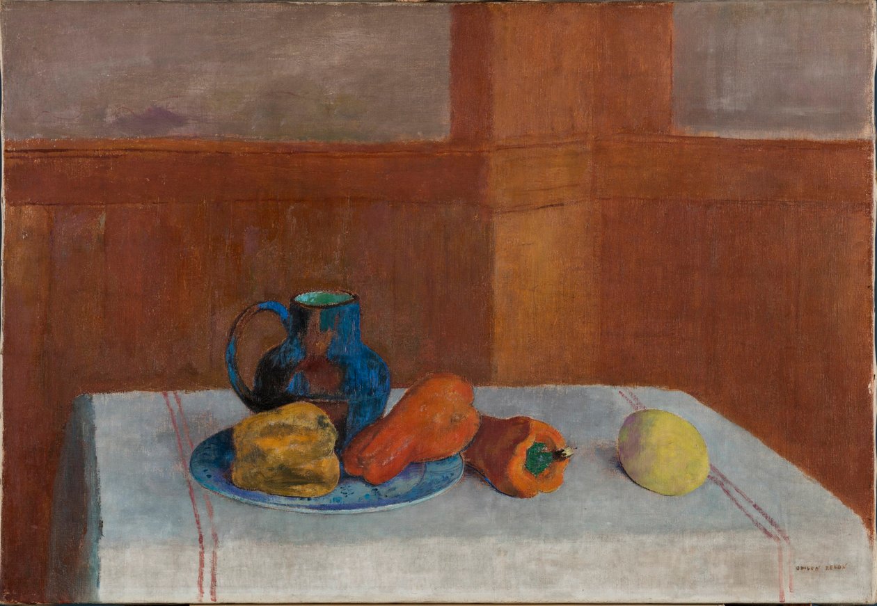 静物，约1901年。 作者 奥迪隆·雷顿（Odilon Redon）