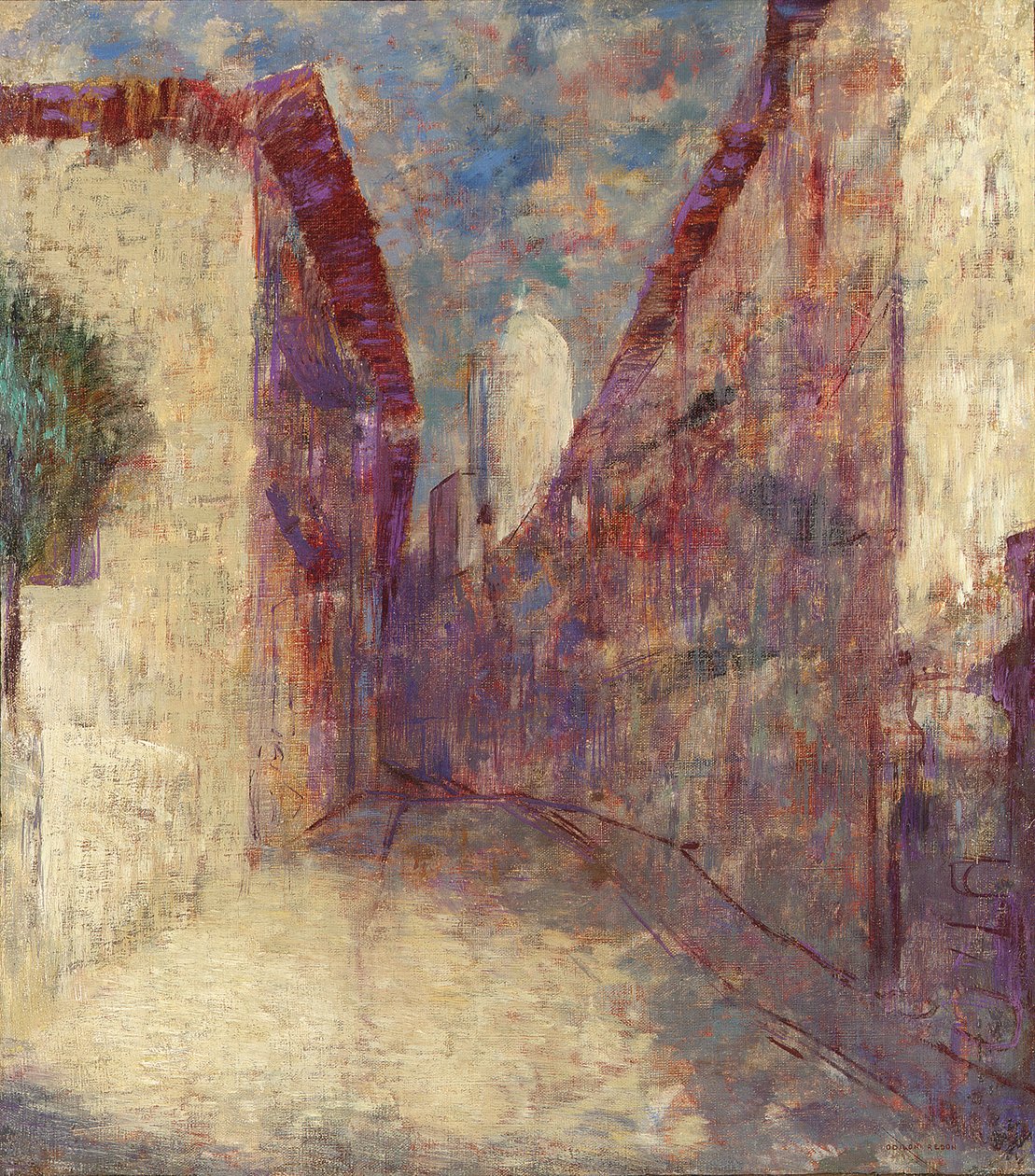 丰塔拉比的街道（布面油画） 作者 奥迪隆·雷顿（Odilon Redon）