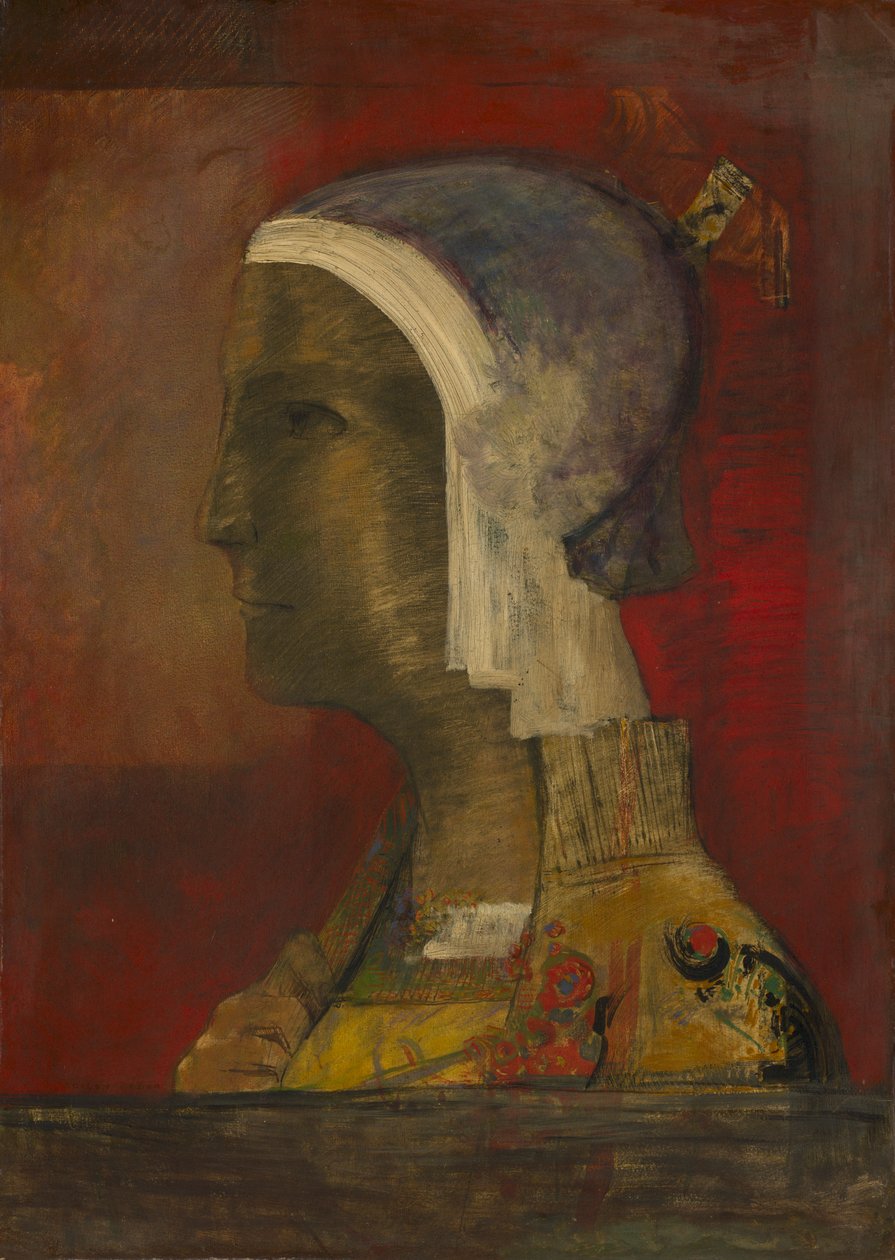 符号头c。 1890年。 作者 奥迪隆·雷顿（Odilon Redon）