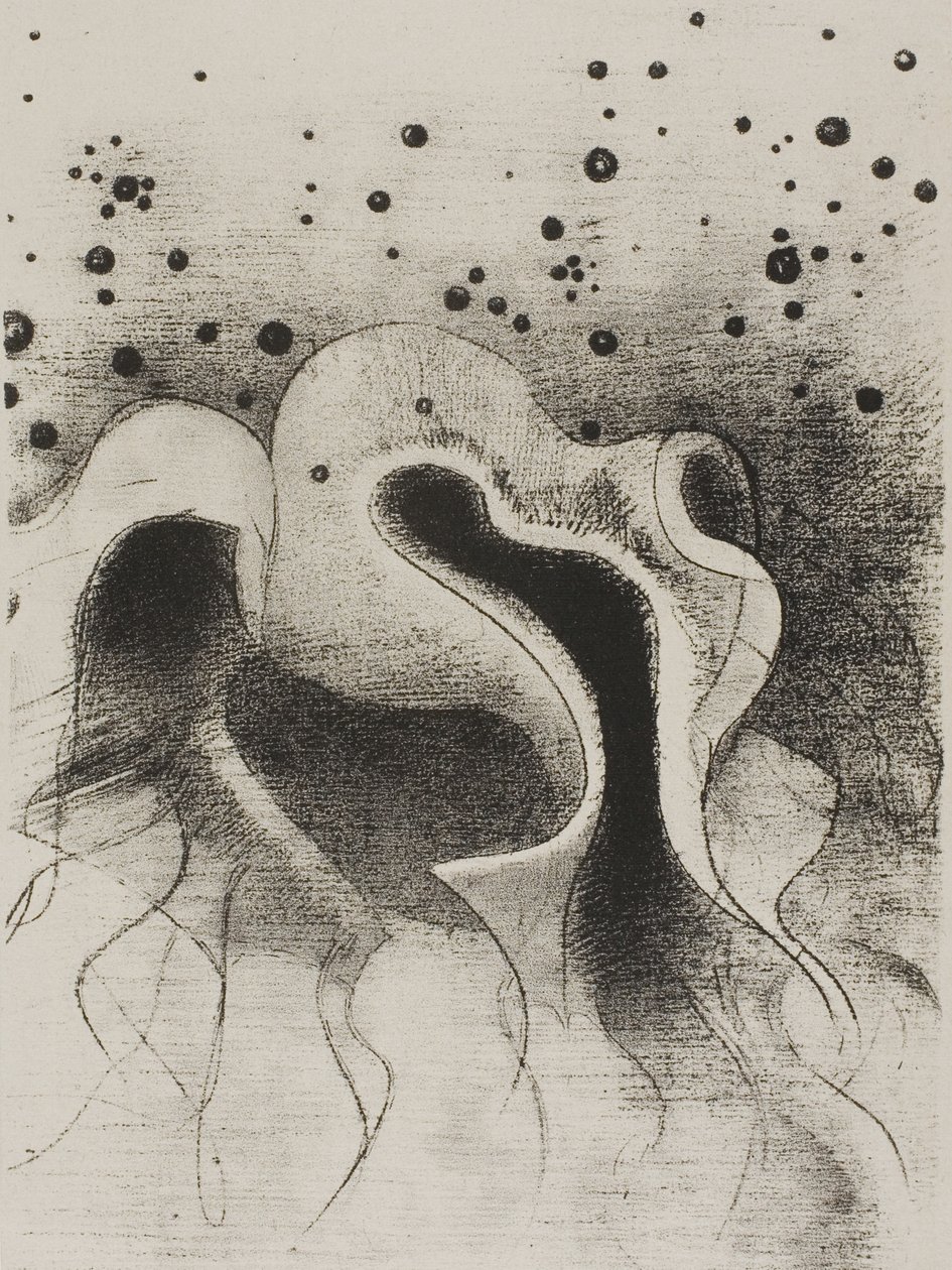 海兽，像皮革瓶子一样圆，第 22 版，共 24 版 作者 奥迪隆·雷顿（Odilon Redon）