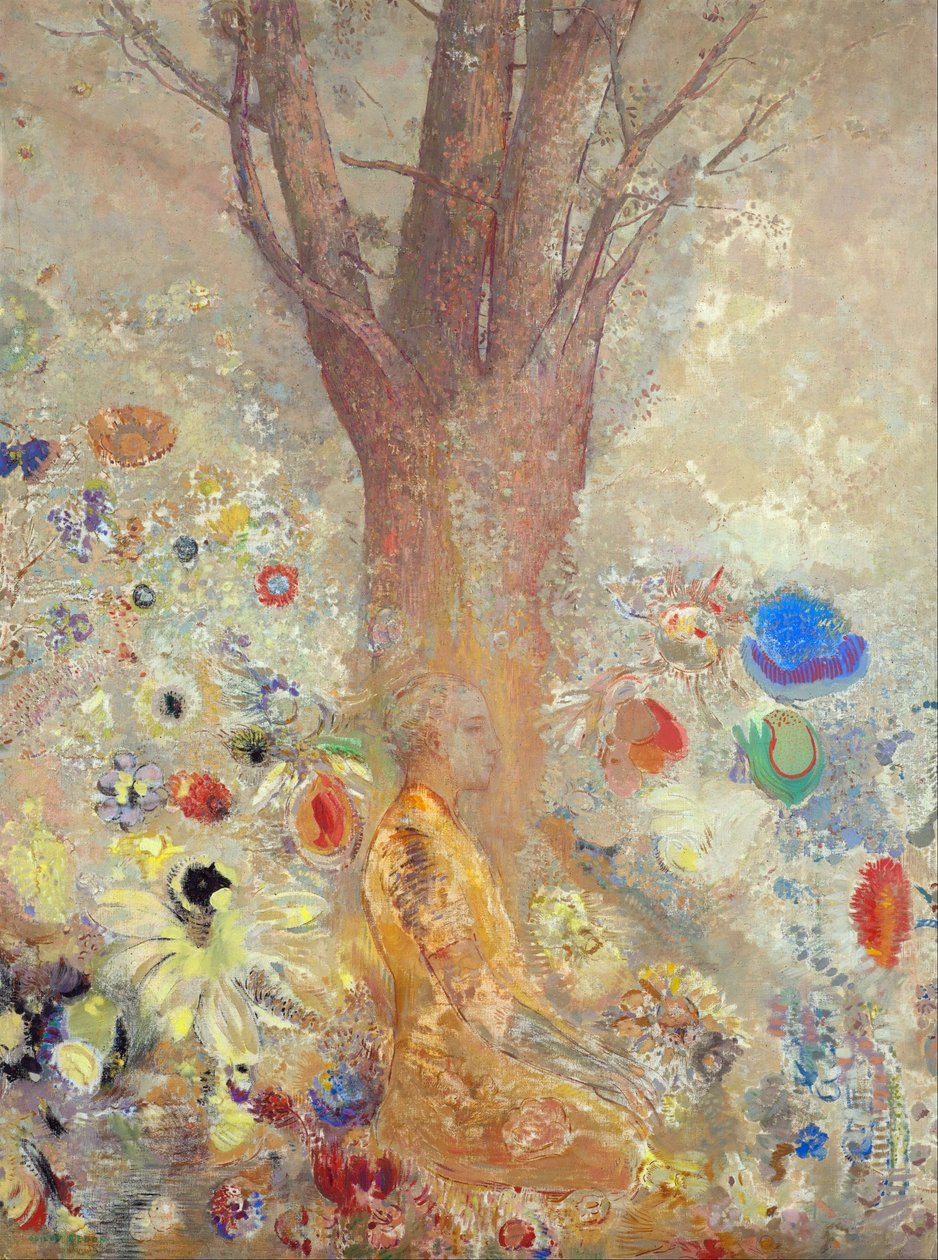 佛祖 - 奥迪隆-雷东（1840-1916）的画作 作者 奥迪隆·雷顿（Odilon Redon）