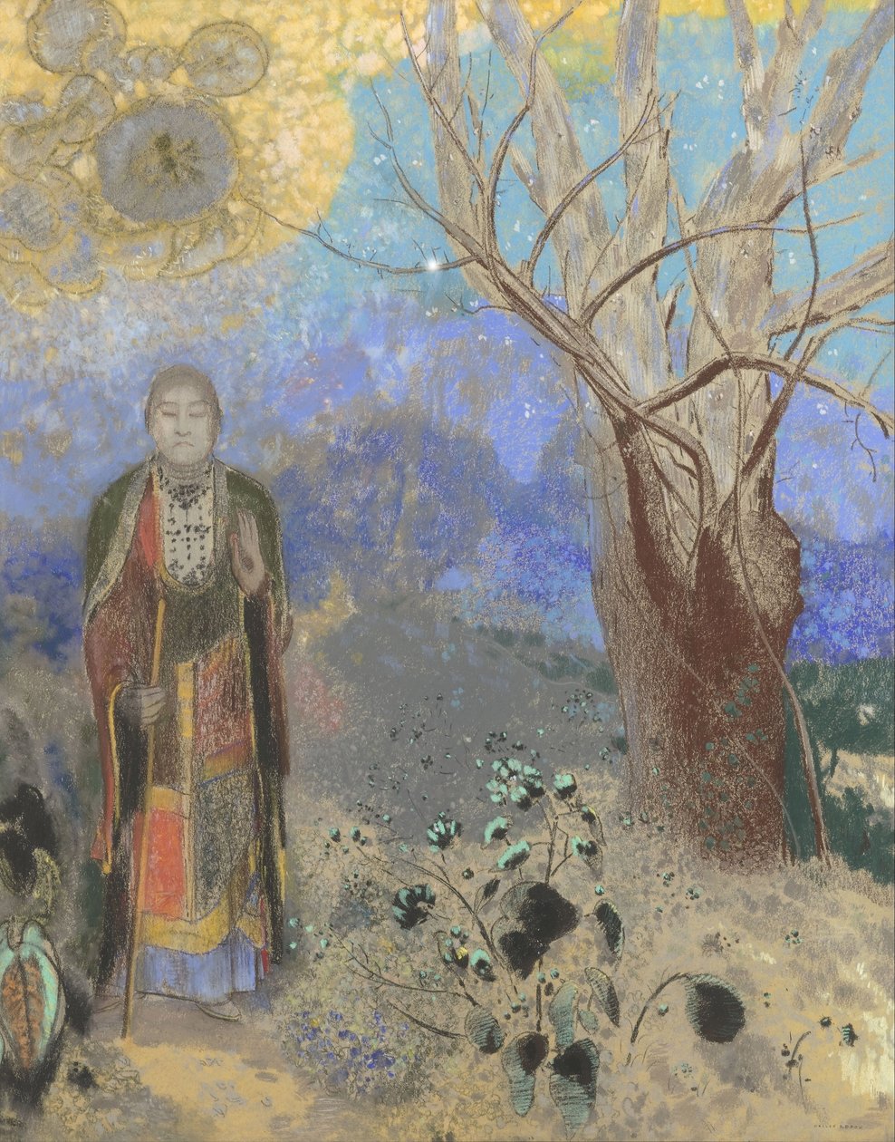 佛陀，1906-1907年 作者 奥迪隆·雷顿（Odilon Redon）