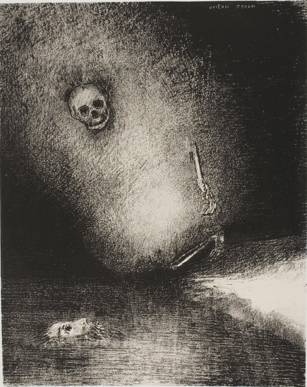 梦在死亡中终结，选自《陪审员 作者 奥迪隆·雷顿（Odilon Redon）