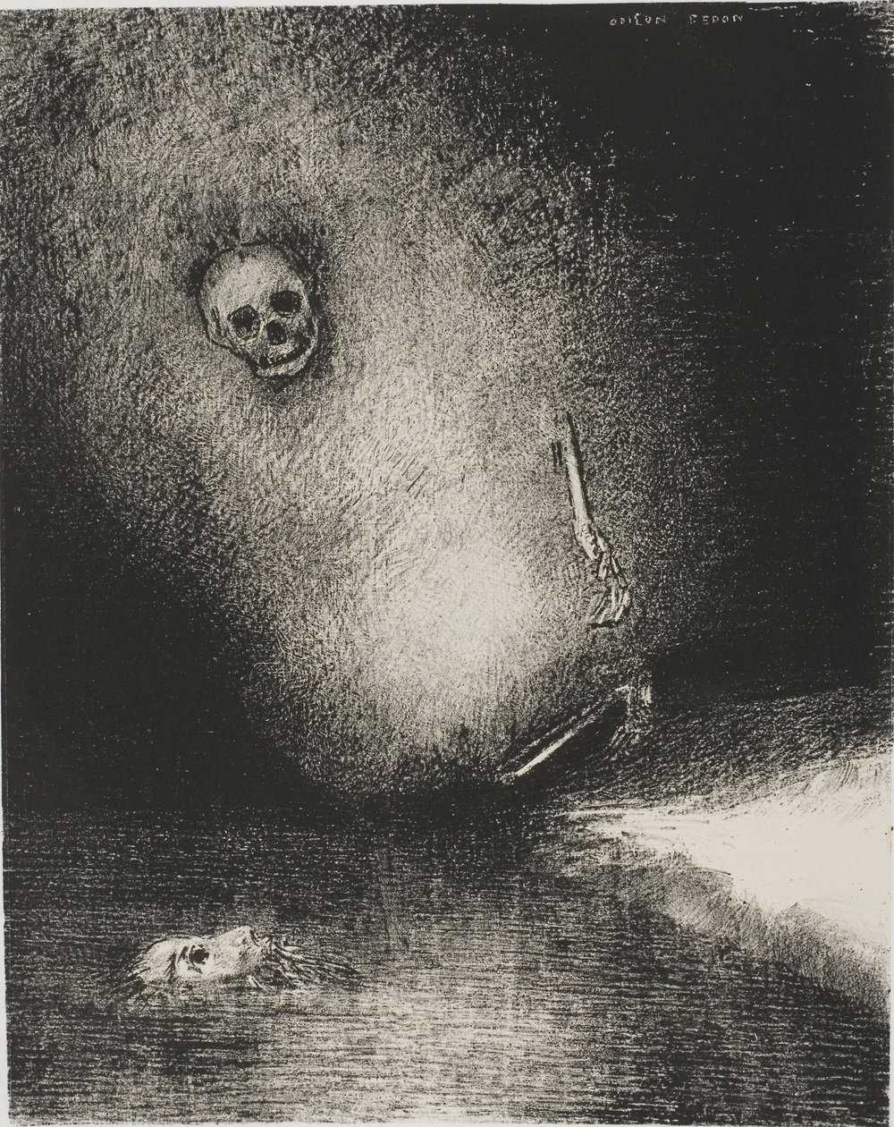 梦在死亡中终结，选自《陪审员 作者 奥迪隆·雷顿（Odilon Redon）