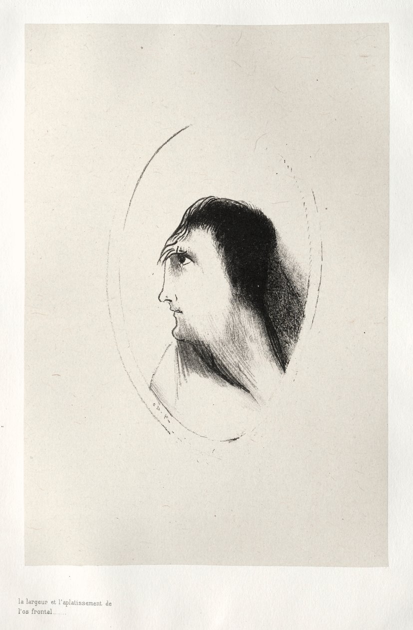 鬼屋：正面[骨头]的宽度和平坦度，1896年。 作者 奥迪隆·雷顿（Odilon Redon）