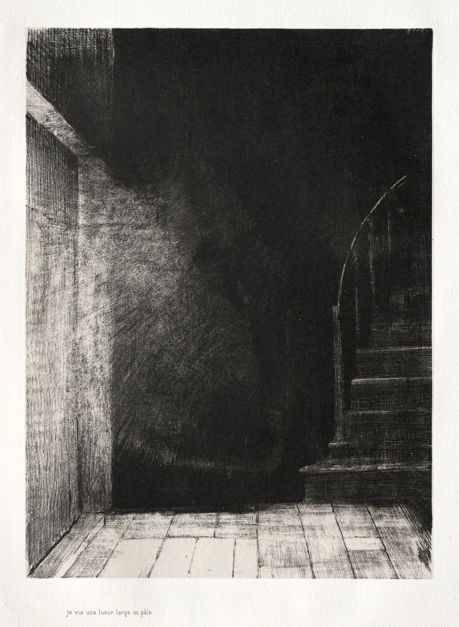 鬼屋：我们俩都看到了1896年的苍白大灯。 作者 奥迪隆·雷顿（Odilon Redon）
