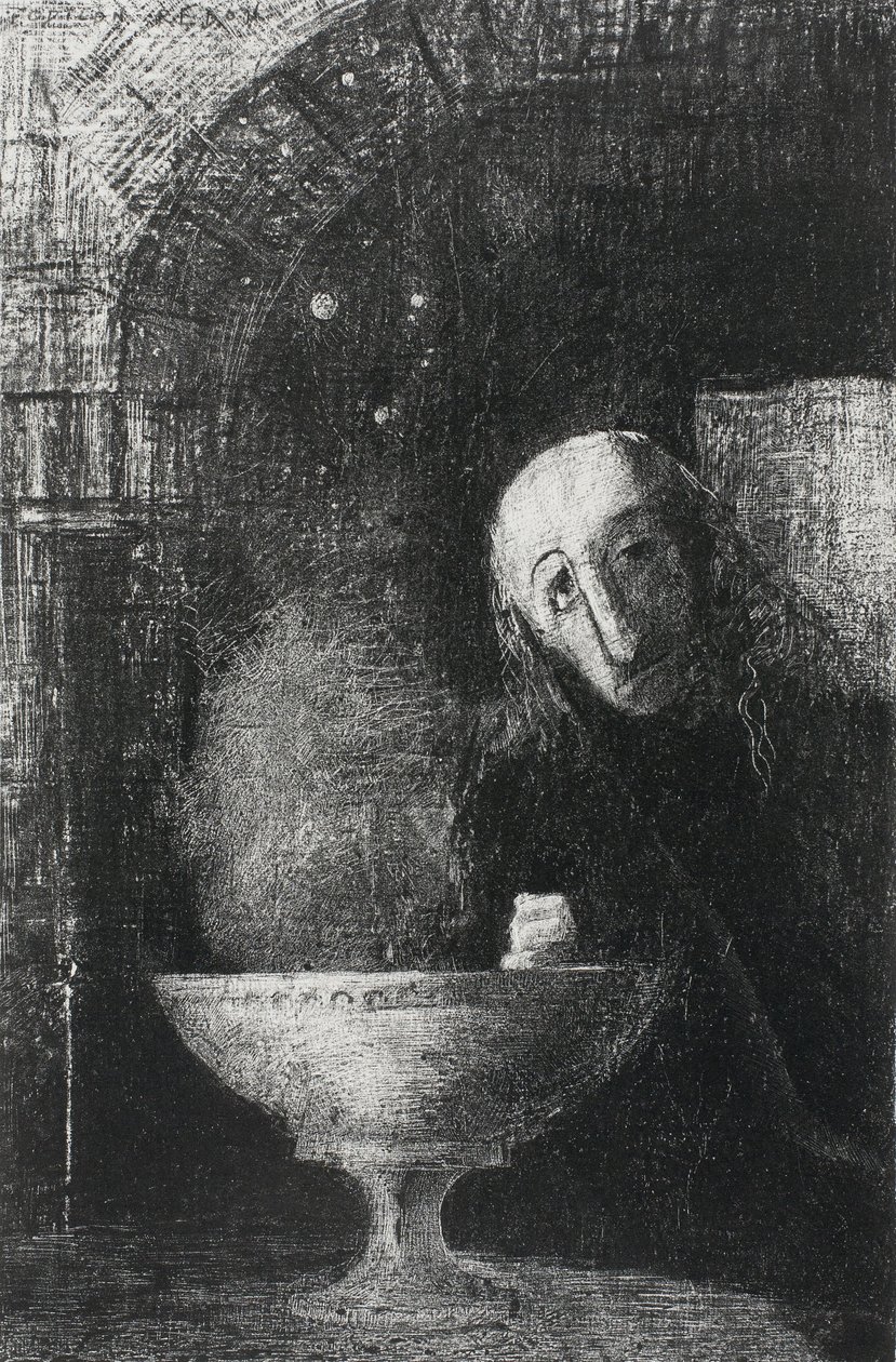 无限的搜索，从夜晚开始，1886年 作者 奥迪隆·雷顿（Odilon Redon）